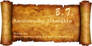 Bardiovszky Titanilla névjegykártya